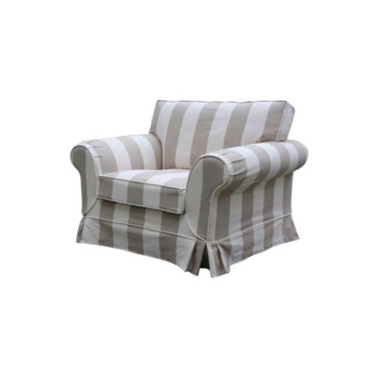 Isla Feather Filled  Armchair Striped Natural